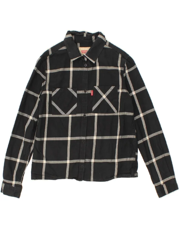 LEVI'S Girls Shirt 11-12 Years Black Check Cotton-- Oversized T-Shirt Spandex breathable LEVI'S Girls Shirt 11-12 Years Black Check Cotton-- Oversized T-Shirt Spandex breathable