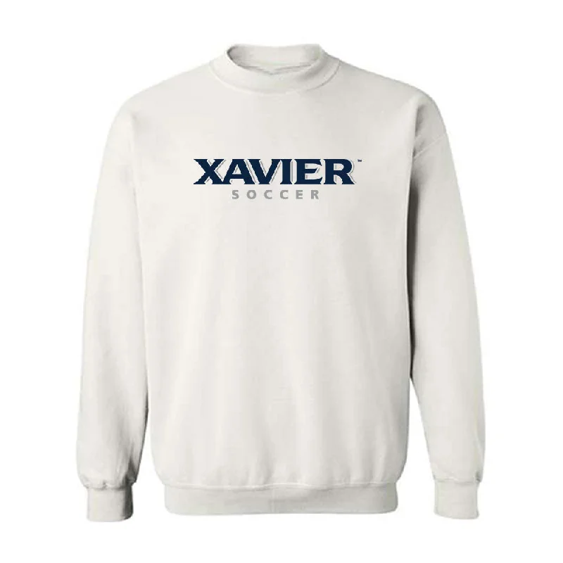 Xavier - NCAA Women's Soccer : Peyton Kohls - Classic Shersey Crewneck Sweatshirt Hoodie with Hem Fringe Bohemian Relaxed Xavier - NCAA Women's Soccer : Peyton Kohls - Classic Shersey Crewneck Sweatshirt Hoodie with Hem Fringe Bohemian Relaxed