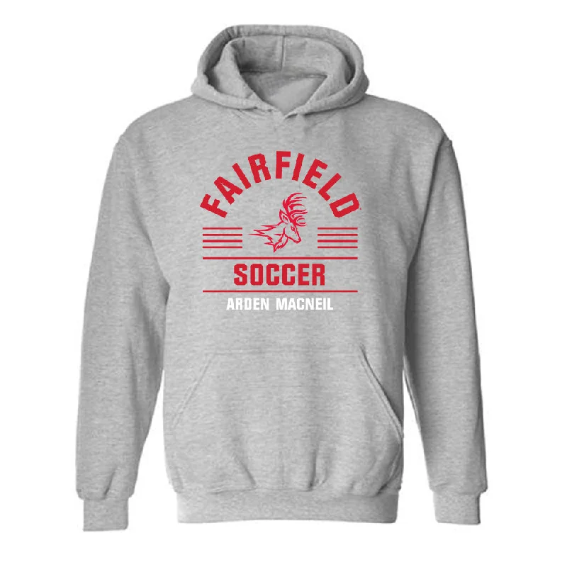 Fairfield - NCAA Women's Soccer : Arden MacNeil - Hooded Sweatshirt Classic Fashion Shersey Hoodie with Logo Branding Identity Fairfield - NCAA Women's Soccer : Arden MacNeil - Hooded Sweatshirt Classic Fashion Shersey Hoodie with Logo Branding Identity