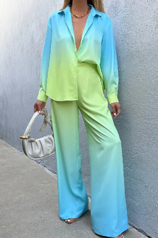 SUELA PANT - AQUA/LIME Fashionable Track Pants