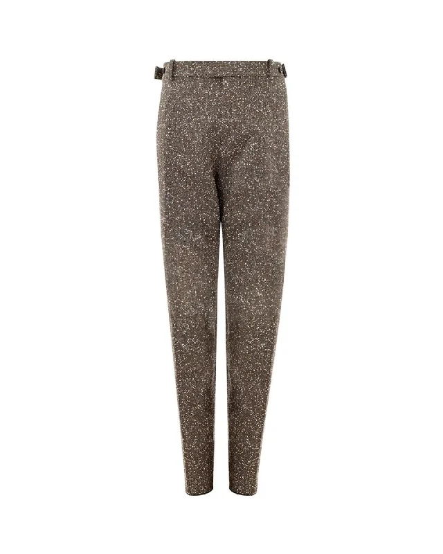 Bottega Veneta  Tweed Pants Stylish Slim Trousers