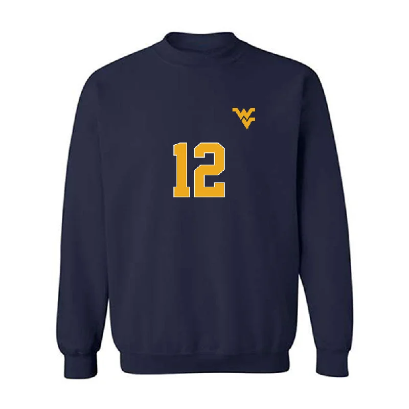 West Virginia - NCAA Women's Soccer : olivia shertzer - Replica Shersey Crewneck Sweatshirt Hoodie with Hem Elastic Stretchable Comfortable West Virginia - NCAA Women's Soccer : olivia shertzer - Replica Shersey Crewneck Sweatshirt Hoodie with Hem Elastic Stretchable Comfortable