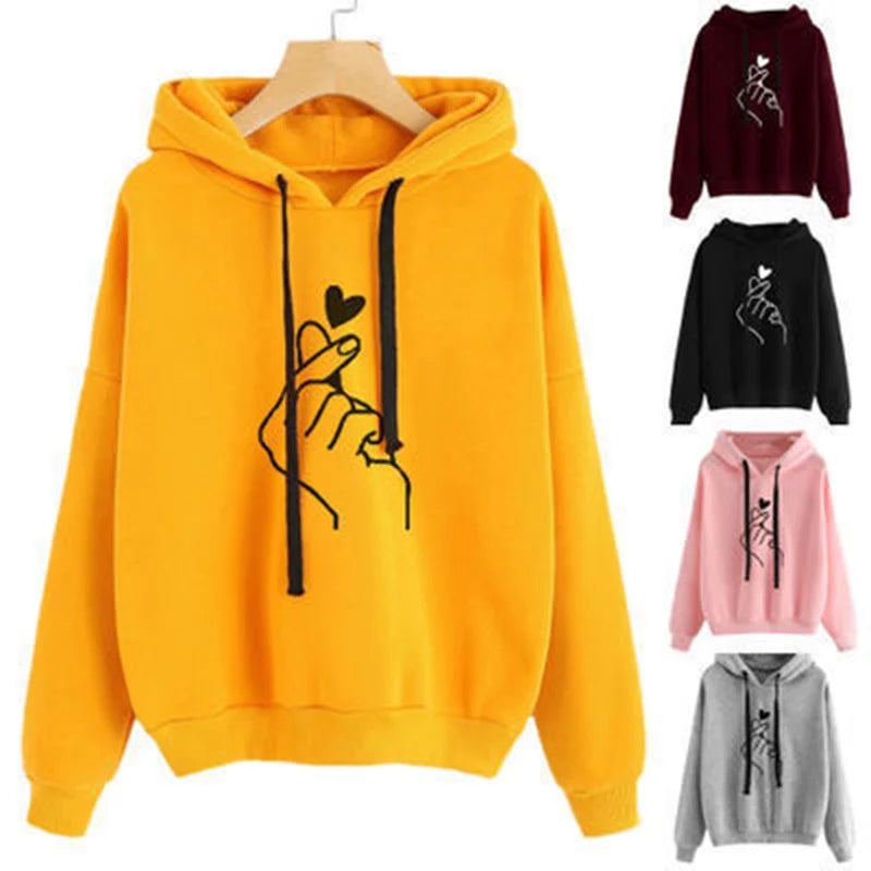 Autumn Fleece Hoodie Solid Color Finger Heart Hooded Korean Fashion Sweatshirts Long Sleeve Top Drawstring Pockets Loose Hoodies Hoodie with Batwing Sleeves Loose Dramatic Autumn Fleece Hoodie Solid Color Finger Heart Hooded Korean Fashion Sweatshirts Long Sleeve Top Drawstring Pockets Loose Hoodies Hoodie with Batwing Sleeves Loose Dramatic