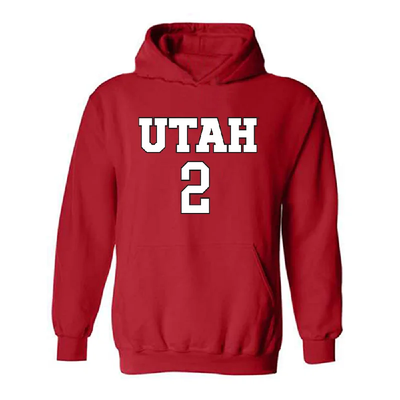 Utah - NCAA Women's Soccer : Maryn Granger - Hooded Sweatshirt Replica Shersey Hoodie with Contrast Stitching Detailed Premium Utah - NCAA Women's Soccer : Maryn Granger - Hooded Sweatshirt Replica Shersey Hoodie with Contrast Stitching Detailed Premium