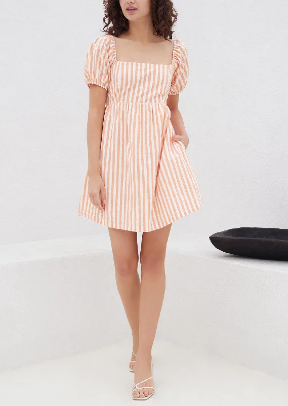 Sunset Stripe Mini Dress Fashionable Mini Dress with Slits