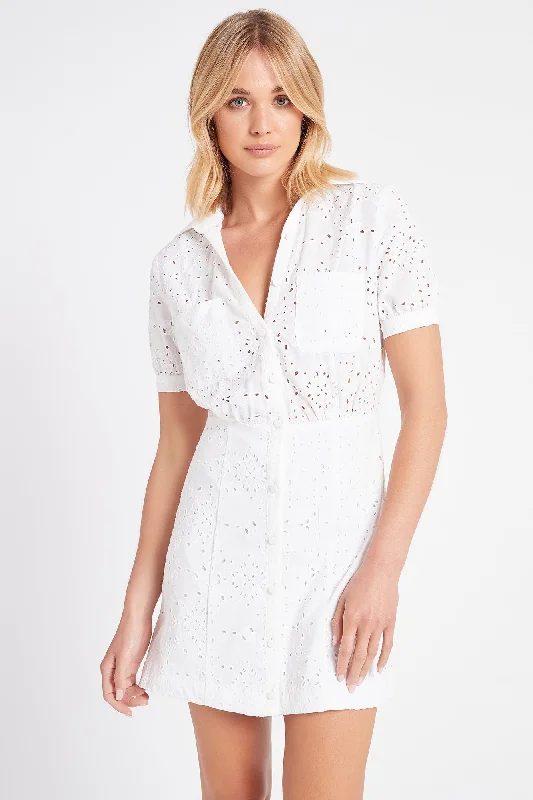 Emma Broidery Mini Dress Fashionable Lace Mini Dress