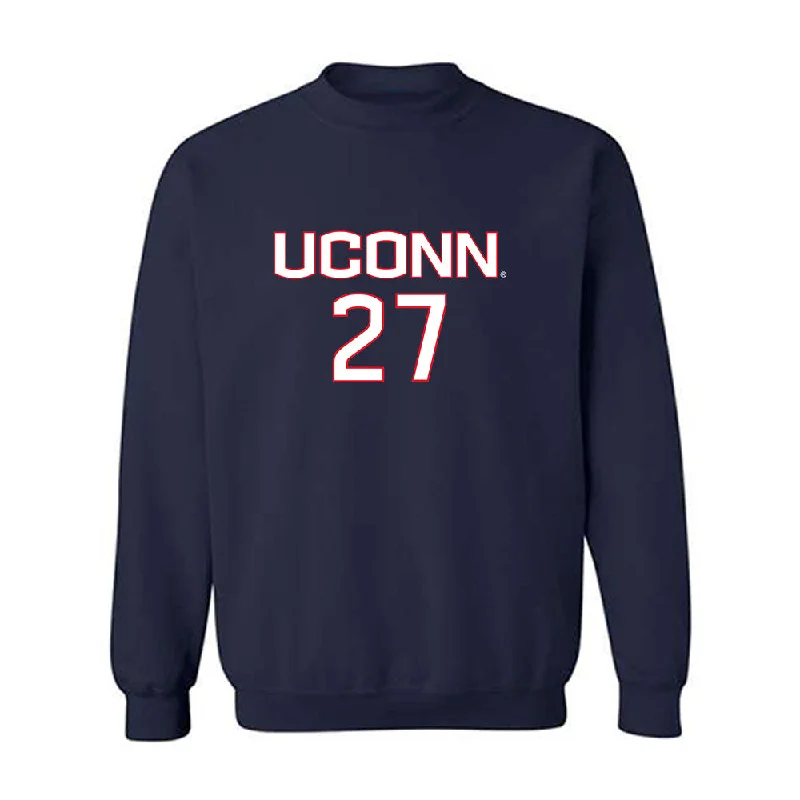 UConn - NCAA Women's Soccer : Abbey Jones - Navy Replica Shersey Sweatshirt Hoodie with Logo Branding Identity UConn - NCAA Women's Soccer : Abbey Jones - Navy Replica Shersey Sweatshirt Hoodie with Logo Branding Identity