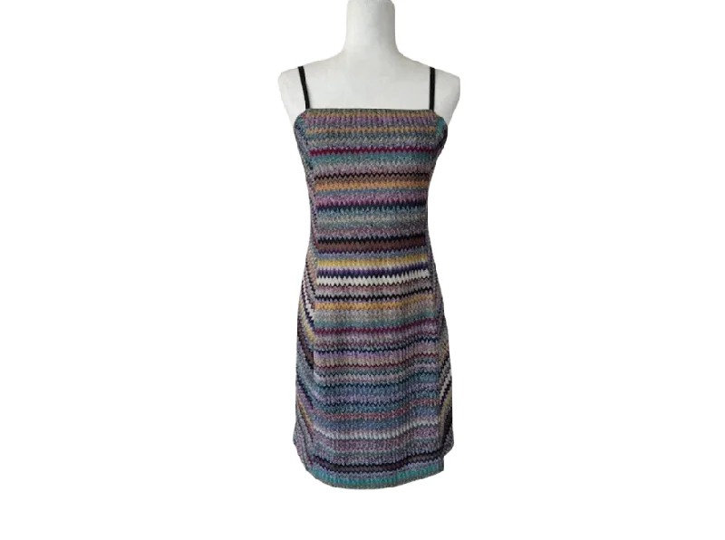 Missoni Metallic Zig Zag Chevron Mini Dress Trendy Tulle Mini Dress