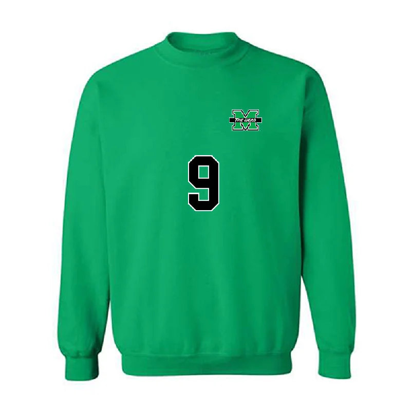 Marshall - NCAA Women's Soccer : Yoshiki Kitadai - Green Replica Shersey Sweatshirt Hoodie with Strings Custom Fit Adjustable Marshall - NCAA Women's Soccer : Yoshiki Kitadai - Green Replica Shersey Sweatshirt Hoodie with Strings Custom Fit Adjustable