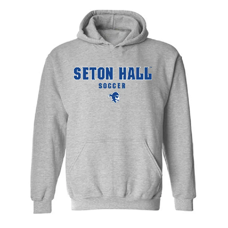 Seton Hall - NCAA Women's Soccer : Rachel Gerrie - Hooded Sweatshirt Classic Shersey Hoodie with Zipper Placket Modern Functional Seton Hall - NCAA Women's Soccer : Rachel Gerrie - Hooded Sweatshirt Classic Shersey Hoodie with Zipper Placket Modern Functional