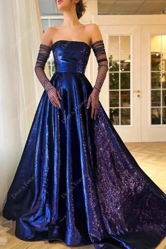 Royal Blue Sparkly Sequin Custom Strapless Straight Across Neck Dress Tunics Spring floral Royal Blue Sparkly Sequin Custom Strapless Straight Across Neck Dress Tunics Spring floral