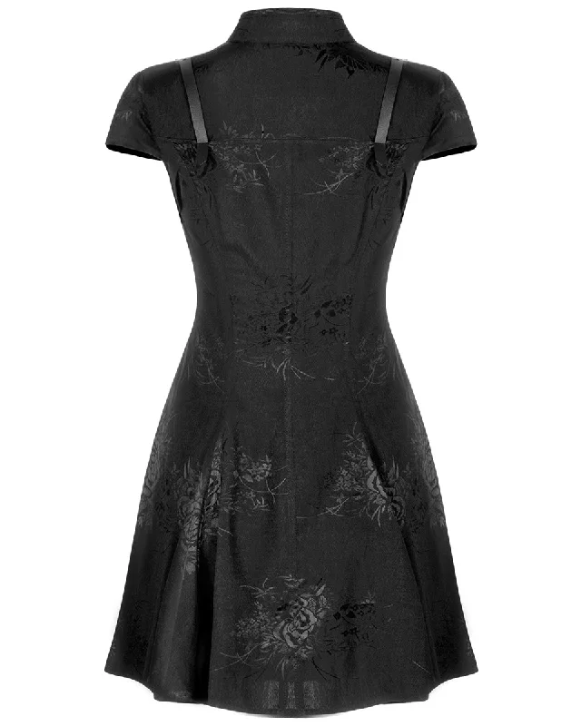 Punk Rave Daily Life DarkFlower CyberGoth Mini Dress Trendy Tulle Mini Dress