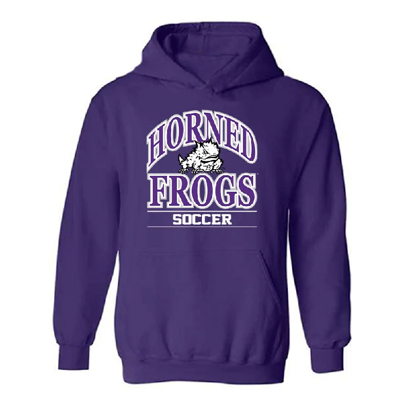 TCU - NCAA Women's Soccer : Jennie Immethun - Hooded Sweatshirt Classic Fashion Shersey Hoodie with Monochrome Minimalist Simple TCU - NCAA Women's Soccer : Jennie Immethun - Hooded Sweatshirt Classic Fashion Shersey Hoodie with Monochrome Minimalist Simple