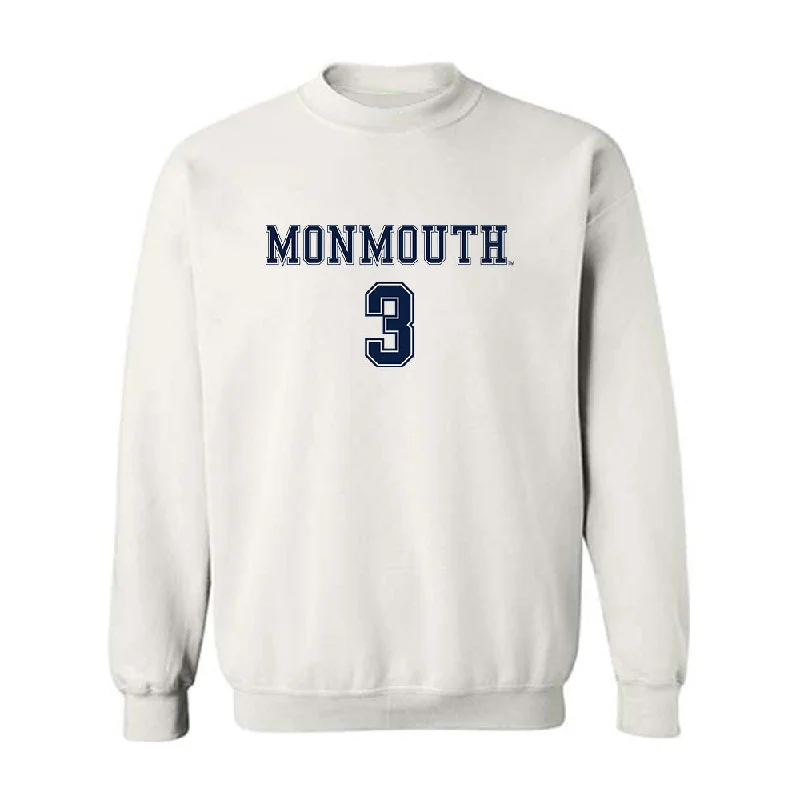 Monmouth - NCAA Women's Soccer : Maddison Perna - White Replica Shersey Sweatshirt Hoodie with Magnetic Closure Innovative Modern Monmouth - NCAA Women's Soccer : Maddison Perna - White Replica Shersey Sweatshirt Hoodie with Magnetic Closure Innovative Modern