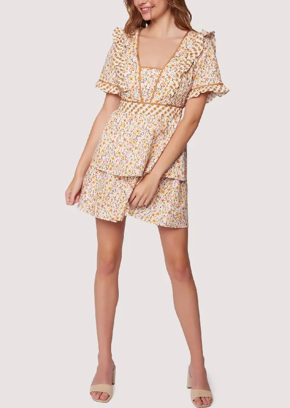 Spring Sunrise Mini Dress Trendy Lace Mini Dress