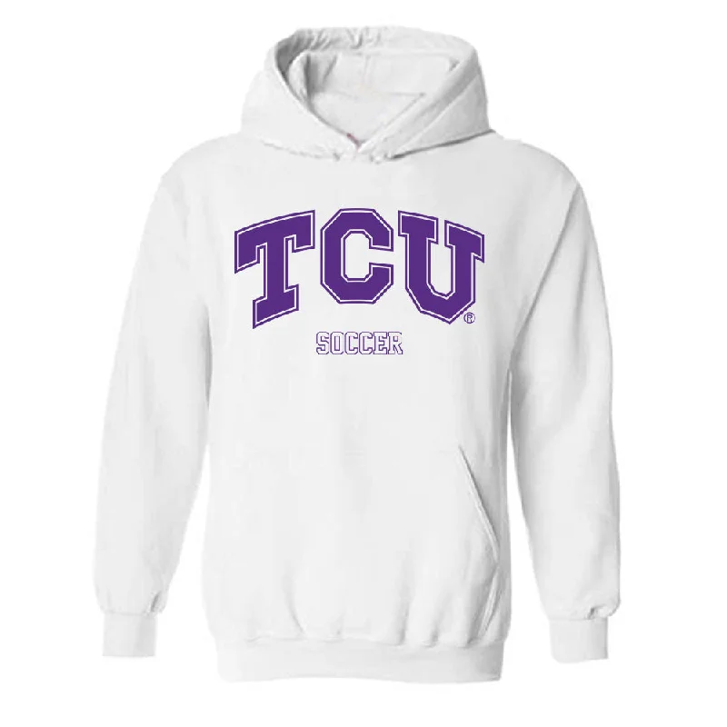 TCU - NCAA Women's Soccer : Sara Brocious - Classic Shersey Hooded Sweatshirt Hoodie with Logo Branding Identity TCU - NCAA Women's Soccer : Sara Brocious - Classic Shersey Hooded Sweatshirt Hoodie with Logo Branding Identity