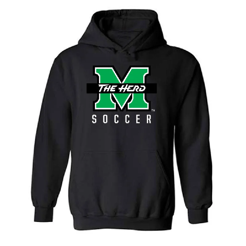 Marshall - NCAA Women's Soccer : Yoshiki Kitadai - Black Classic Shersey Hooded Sweatshirt Hoodie with Thumb Holes Functional Cozy Marshall - NCAA Women's Soccer : Yoshiki Kitadai - Black Classic Shersey Hooded Sweatshirt Hoodie with Thumb Holes Functional Cozy