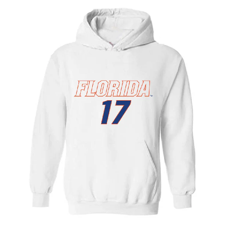 Florida - NCAA Women's Soccer : Delaney Tellex - Replica Shersey Hooded Sweatshirt Hoodie with Emblem Brand Identity Florida - NCAA Women's Soccer : Delaney Tellex - Replica Shersey Hooded Sweatshirt Hoodie with Emblem Brand Identity