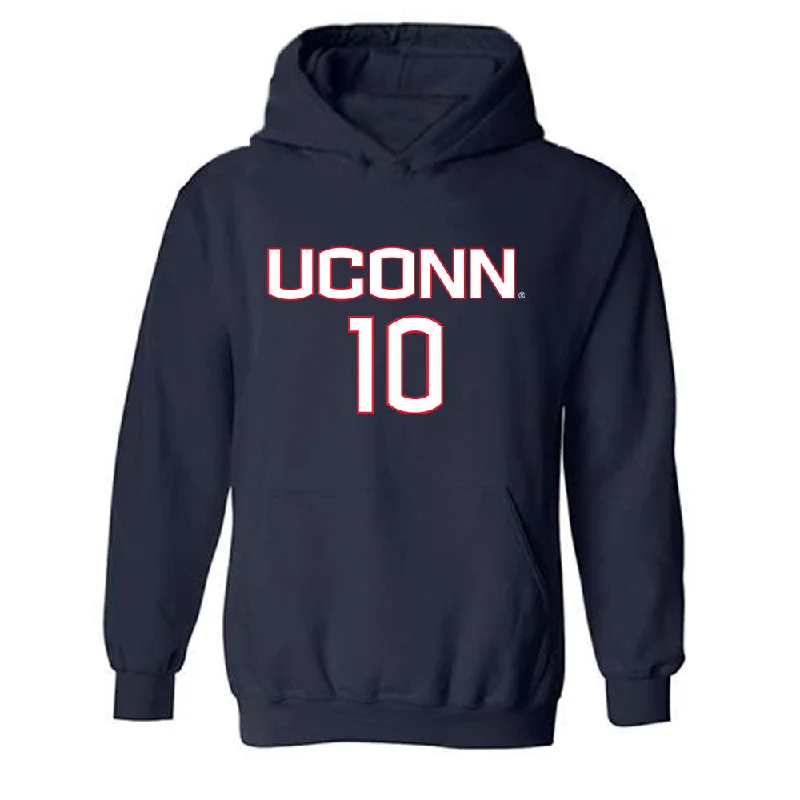 UConn - NCAA Women's Soccer : Chioma Okafor - Hooded Sweatshirt Replica Shersey Hoodie with Mock Neck Collared Structured UConn - NCAA Women's Soccer : Chioma Okafor - Hooded Sweatshirt Replica Shersey Hoodie with Mock Neck Collared Structured