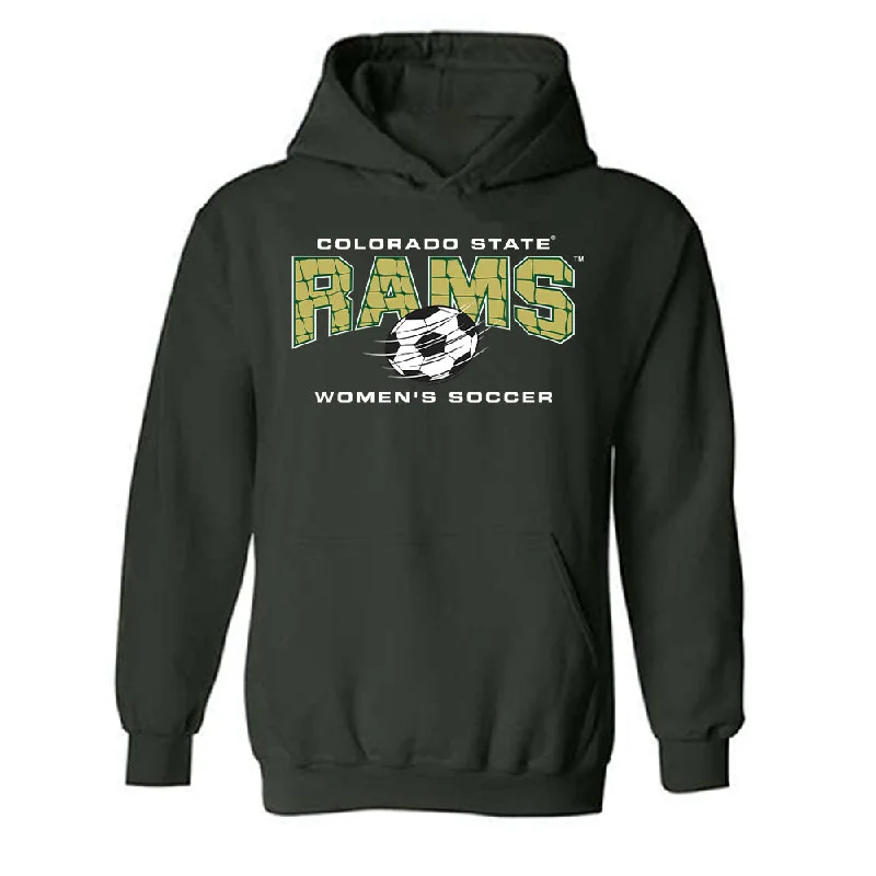 Colorado State - NCAA Women's Soccer : Olivia Fout - Hooded Sweatshirt Hoodie with Stripes Bold Sporty Colorado State - NCAA Women's Soccer : Olivia Fout - Hooded Sweatshirt Hoodie with Stripes Bold Sporty