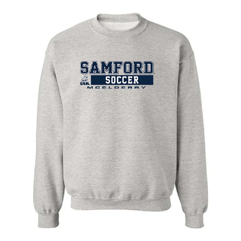 Samford - NCAA Women's Soccer : Brigid McElderry - Crewneck Sweatshirt Classic Fashion Shersey Hoodie with Slit Hem Functional Movement Samford - NCAA Women's Soccer : Brigid McElderry - Crewneck Sweatshirt Classic Fashion Shersey Hoodie with Slit Hem Functional Movement