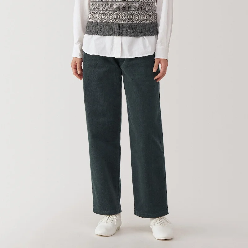 Corduroy Easy Straight Pants Cozy Fitted Pants
