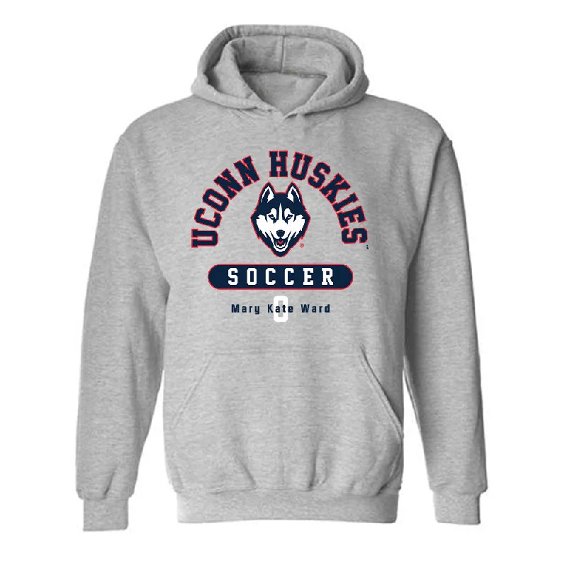 UConn - NCAA Women's Soccer : Mary Kate Ward - Grey Classic Fashion Shersey Hooded Sweatshirt Hoodie Crop Top Short Trendy UConn - NCAA Women's Soccer : Mary Kate Ward - Grey Classic Fashion Shersey Hooded Sweatshirt Hoodie Crop Top Short Trendy