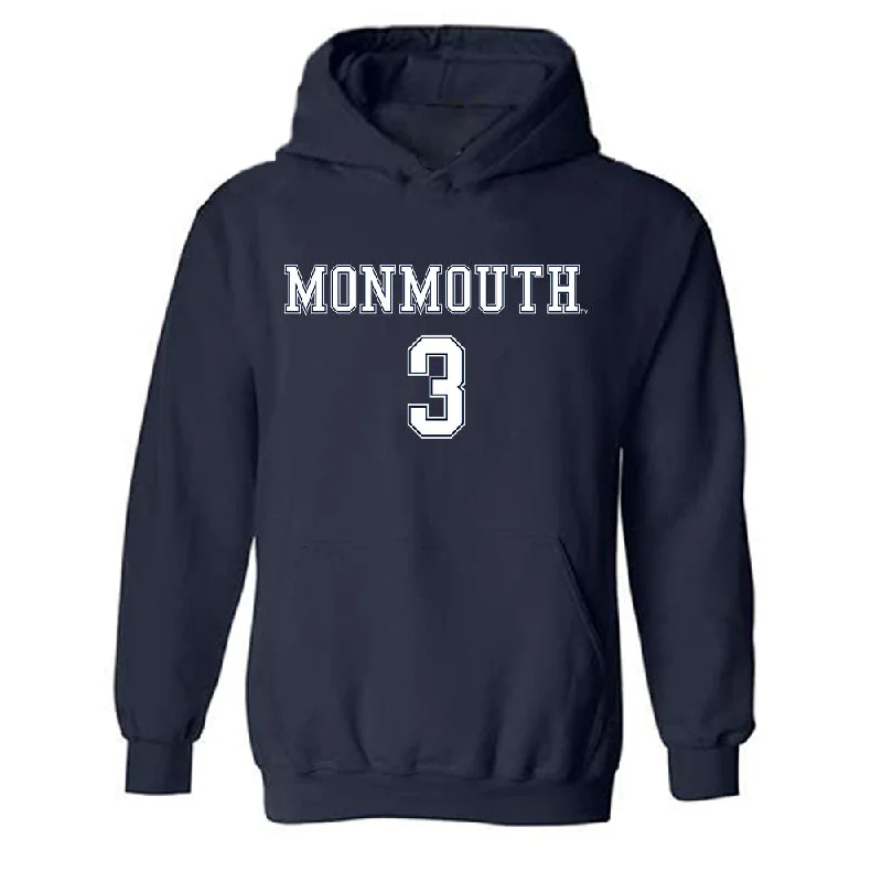 Monmouth - NCAA Women's Soccer : Maddison Perna - Replica Shersey Hooded Sweatshirt Hoodie with Belted Waist Structured Tailored Monmouth - NCAA Women's Soccer : Maddison Perna - Replica Shersey Hooded Sweatshirt Hoodie with Belted Waist Structured Tailored