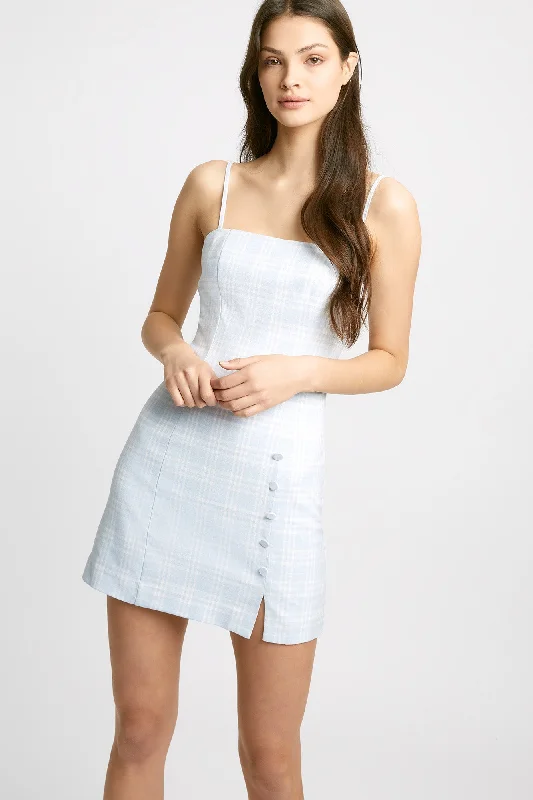 Brando Check Mini Dress Cozy Knitted Mini Dress