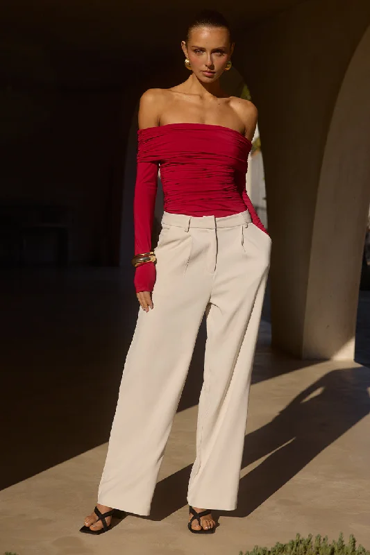 ZARRIAH PANT - STONE Wide-Legged Palazzos