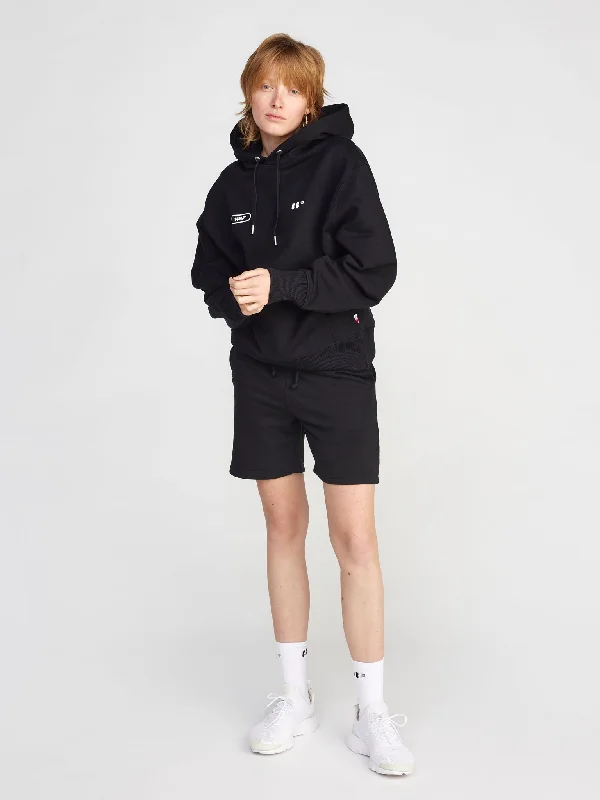 TSOT Type Hoodie Black Women Hoodie with V-Neck Classic Versatile