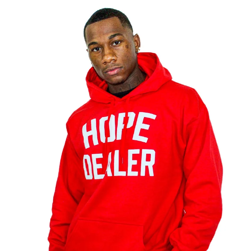HOPE DEALER HOODIE (RED) Hoodie with Metallic Shiny Futuristic