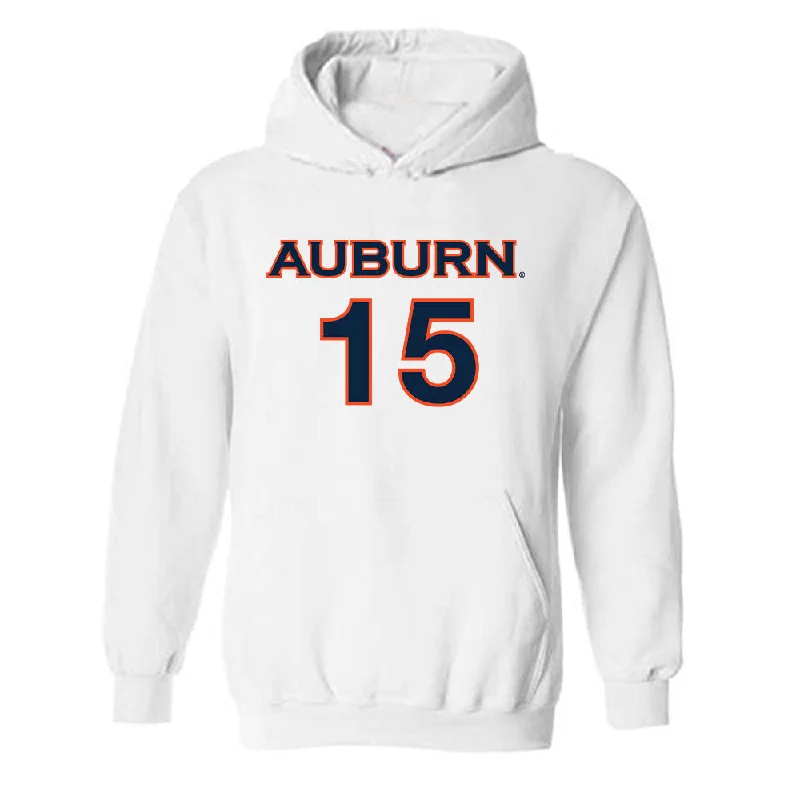 Auburn - NCAA Women's Soccer : Sydnie Thibodaux - White Replica Shersey Hooded Sweatshirt Hoodie with Rhinestones Sparkly Elegant Auburn - NCAA Women's Soccer : Sydnie Thibodaux - White Replica Shersey Hooded Sweatshirt Hoodie with Rhinestones Sparkly Elegant