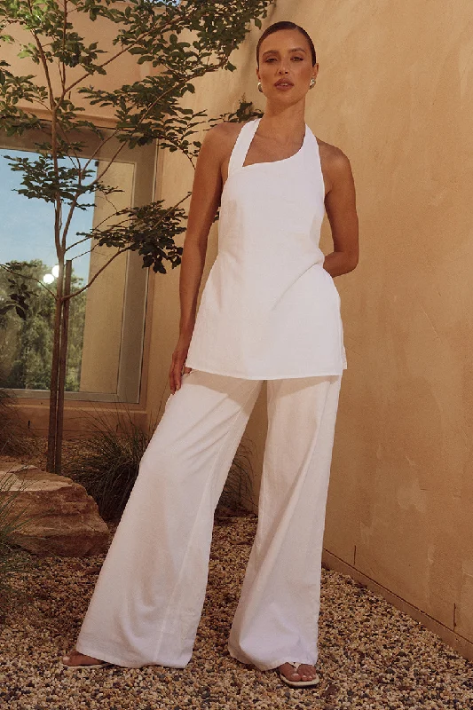 SAPHIRA PANT - WHITE Soft Wool Pants