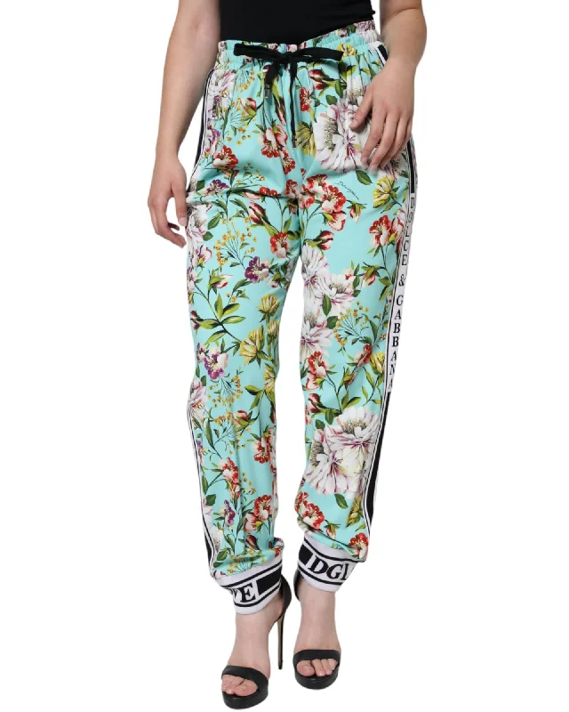 Dolce & Gabbana  Floral Print Track Pants for Women Comfortable Fleece Pants
