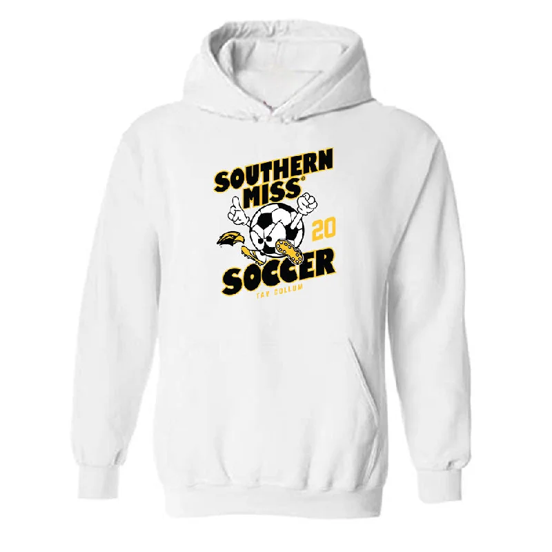 Southern Miss - NCAA Women's Soccer : Tay Collum - Fashion Shersey Hooded Sweatshirt Hoodie with Hem Fringe Bohemian Relaxed Southern Miss - NCAA Women's Soccer : Tay Collum - Fashion Shersey Hooded Sweatshirt Hoodie with Hem Fringe Bohemian Relaxed