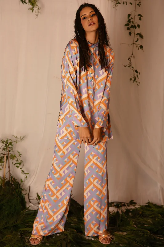 Printed Kurta with Pants Trendy Velvet Pants