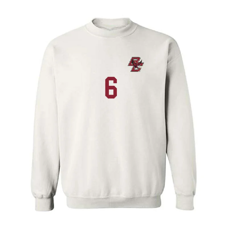 Boston College - NCAA Women's Soccer : Ava McNeil - White Replica Sweatshirt Hoodie with Elastic Waist Stretchable Comfortable Boston College - NCAA Women's Soccer : Ava McNeil - White Replica Sweatshirt Hoodie with Elastic Waist Stretchable Comfortable