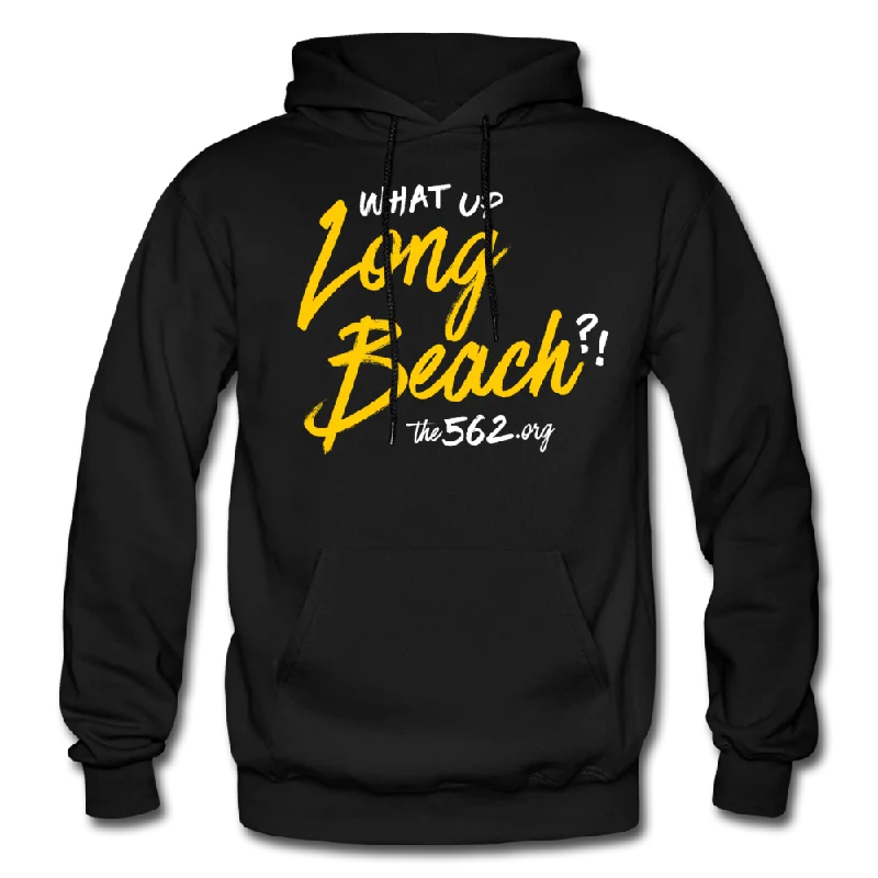 The 562 | What Up Long Beach?! Black Hoodie Hoodie with Turtle Neck Cozy Winter