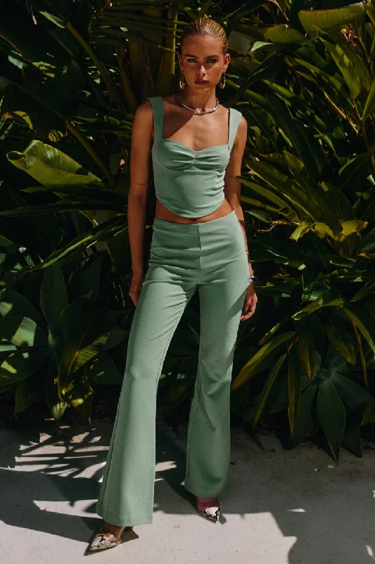 ELOISA MID RISE PANT - SAGE Soft Stretch Leggings
