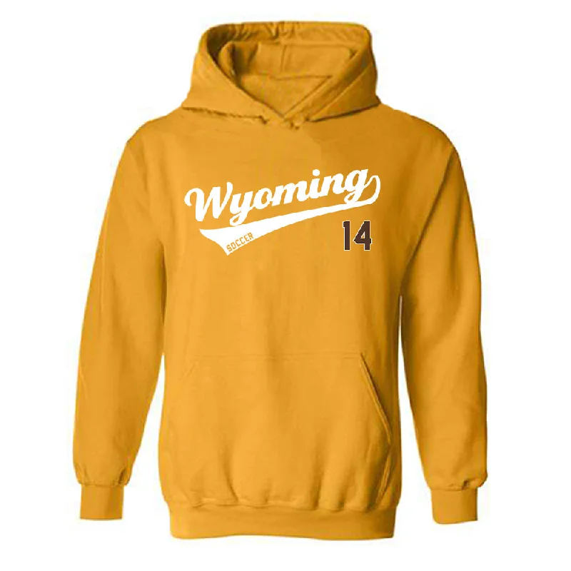 Wyoming - NCAA Women's Soccer : Alyssa Glover - Hooded Sweatshirt Hoodie with Batwing Sleeves Loose Dramatic Wyoming - NCAA Women's Soccer : Alyssa Glover - Hooded Sweatshirt Hoodie with Batwing Sleeves Loose Dramatic