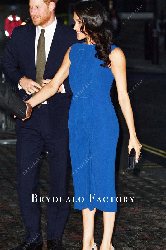 2018 Peace Gala Music Event Meghan Markle Royal Blue Dress Tunics Chic elegant