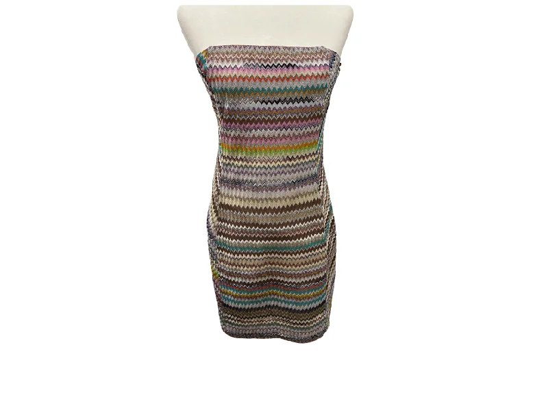 Missoni Strapless Lurex Knit Mini dress Elegant Vintage Mini Dress
