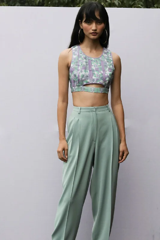 Mint Yoghurt Baggy Pants Lightweight Linen Pants