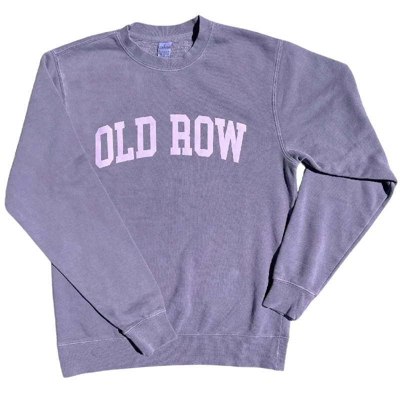 OLD ROW UNISEX PURPLE PIGMENT DYED CREWNECK SWEATSHIRT - WROW2558 Hoodie with Pastel Soft Subtle OLD ROW UNISEX PURPLE PIGMENT DYED CREWNECK SWEATSHIRT - WROW2558 Hoodie with Pastel Soft Subtle