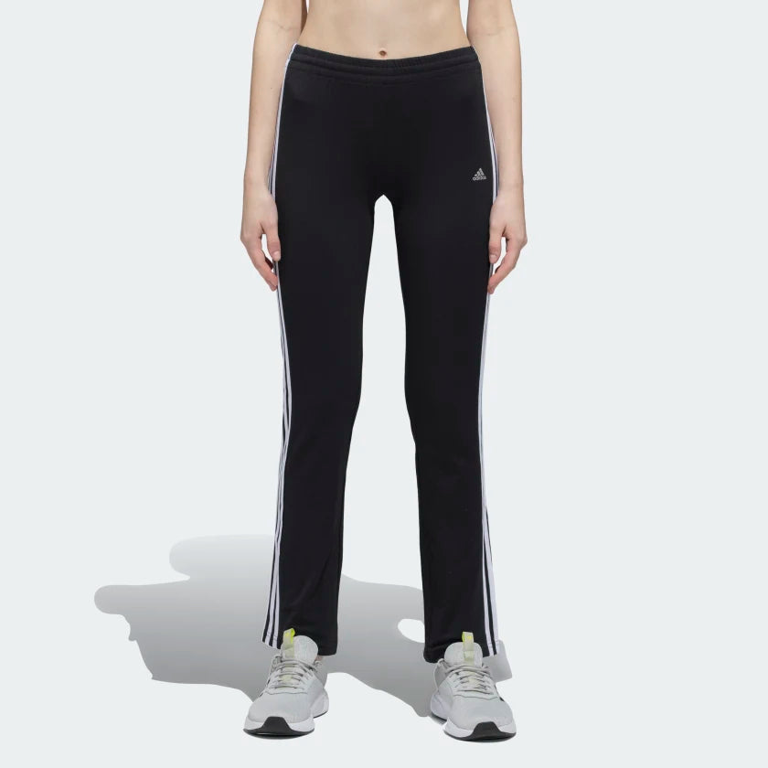 Adidas Women Black 3 Stripes Yoga Track Pants Trendy Velvet Pants