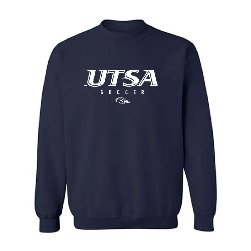 UTSA - NCAA Women's Soccer : Reagan Amberson - Navy Classic Shersey Sweatshirt Hoodie with V-Neck Classic Versatile UTSA - NCAA Women's Soccer : Reagan Amberson - Navy Classic Shersey Sweatshirt Hoodie with V-Neck Classic Versatile