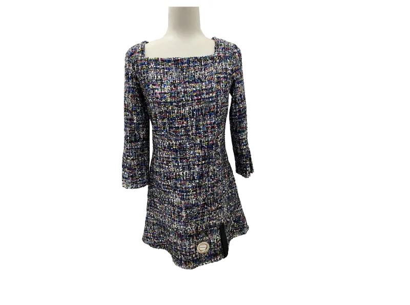 Tiziano Zorzan Tweed Mini Dress Trendy Crossover Mini Dress