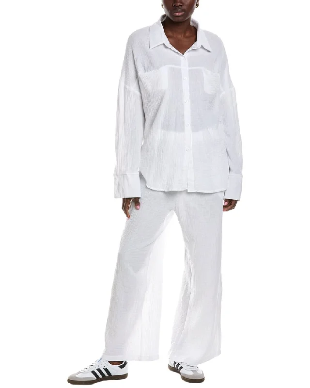 Lyra & Co 2Pc Shirt & Pant Set Classic Chino Pants