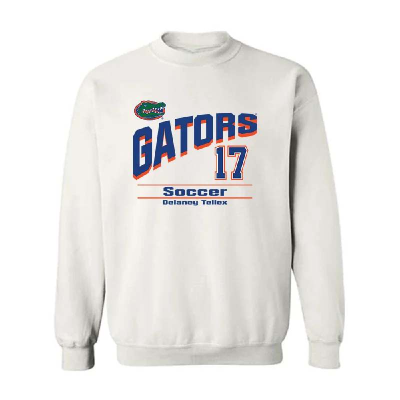 Florida - NCAA Women's Soccer : Delaney Tellex - Crewneck Sweatshirt Hoodie with Typography Text Message Florida - NCAA Women's Soccer : Delaney Tellex - Crewneck Sweatshirt Hoodie with Typography Text Message